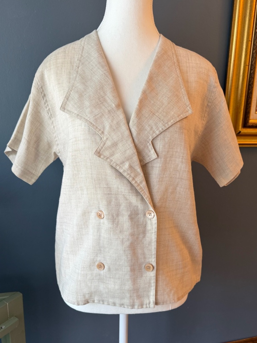 Ship'n Shore Light Beige Linen-Blend Jacket